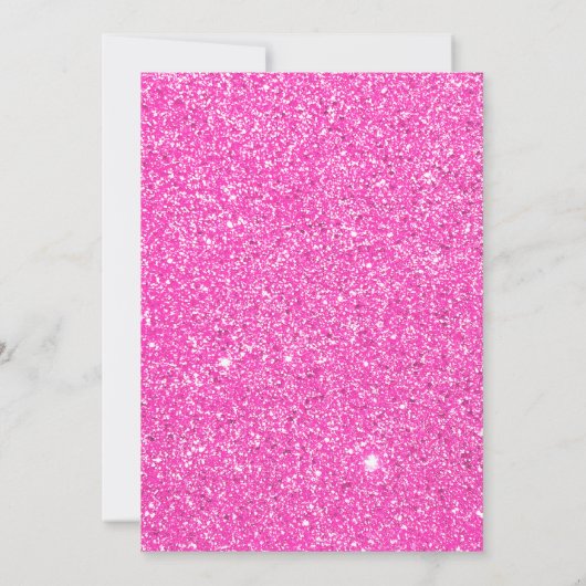 25 uitnodiging verjaardag eenvoudig roze glitters (Achterkant)