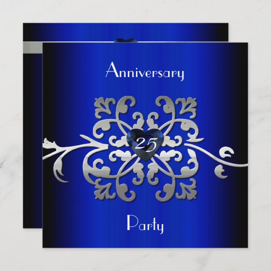 25 Uitnodiging voor een bruiloft Jubileum (Voorkant / Achterkant)