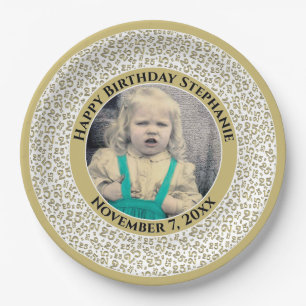 25 Uw foto Willekeurige nummerpatroon Goud/Wit Papieren Bordje