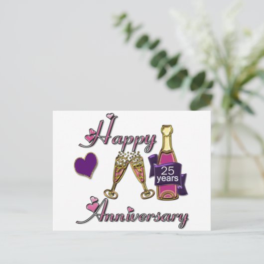 25. Verjaardag Briefkaart (Staand voorkant)