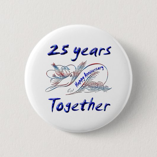 25. Verjaardag Ronde Button 5,7 Cm (Voorkant)