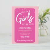 25 Verjaardagsuitnodiging Typografie  Roze Kaart (Staand voorkant)