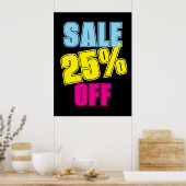 25% Verkoopteken, Detailhandel Signage, Kleurrijke Poster (Keuken)