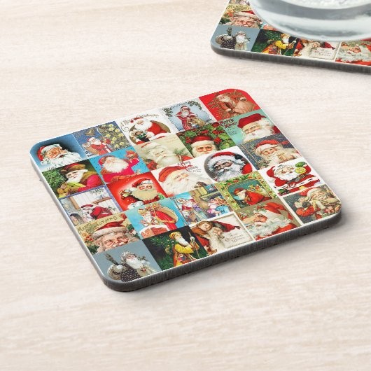 25 Verschillende Kerstmannen Versie 1 Bier Onderzetter (Linkerzijde)