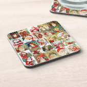 25 Verschillende Santas Versie 2 Bier Onderzetter (Linkerzijde)