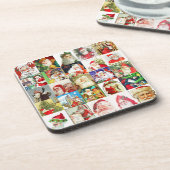 25 Verschillende Santas Versie 3 Drankjes Onderzetter (Linkerzijde)
