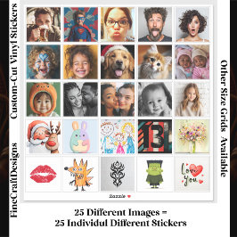 25 Vierkante Individuele Aangepaste Foto/Beeldcoll Sticker