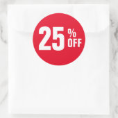 25% Vijfentwintig procent korting op aangepaste ko Ronde Sticker (Tas)