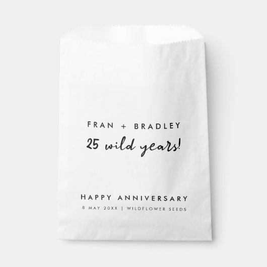 25 Wilde jaren | 25e Jubileum Wilde bloempitten Bedankzakje (Voorkant)