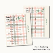 25 x 2 Cheers voor Baby Sage Perzik Gingham GAMES Flyer