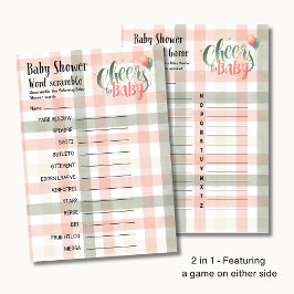 25 x 2 Proost op Baby Sage Perzik Gingham GAMES Flyer
