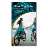 25 X 'Magnetic Agate Gold PHOTO Wedding SAVE DATES Magnetisch Visitekaartje (Voorkant Verticaal)