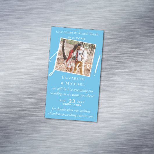 25 x Magnetische huwelijks livestreaming Save the  Magnetisch Visitekaartje (Voorbeeld)