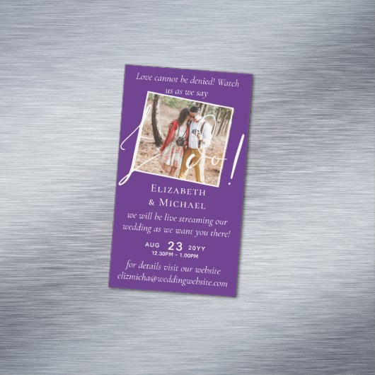 25 x Magnetische huwelijks livestreaming Save the  Magnetisch Visitekaartje (Voorbeeld)