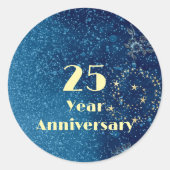 25 Year Anniversary Bond & Seal Sparkling Blue  Ronde Sticker (Voorkant)