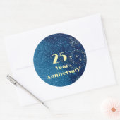 25 Year Anniversary Bond & Seal Sparkling Blue  Ronde Sticker (Envelop)