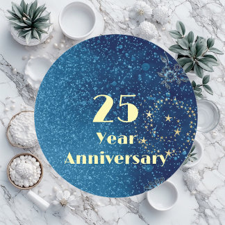 25 Year Anniversary Bond & Seal Sparkling Blue Ronde Sticker