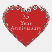 25 Year Anniversary Milestone Romantic Modern Hart Sticker (Voorkant)