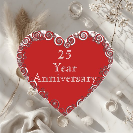 25 Year Anniversary Milestone Romantic Modern Hart Sticker