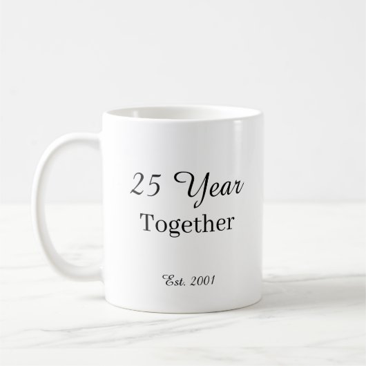 25 Year Anniversary Mug -First Wedding Anniversary Koffiemok (Links)