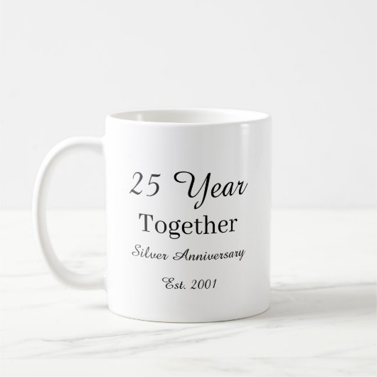 25 Year Anniversary Mug-Silver Wedding Anniversary Koffiemok (Links)