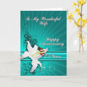 25 years Anniversary card for a wife Kaart (Gele Bloem)