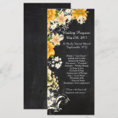 25 Yellow Rose Chalkboard Wedding Programs Programmakaart (Voorkant / Achterkant)