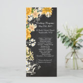 25 Yellow Rose Chalkboard Wedding Programs Programmakaart (Staand voorkant)