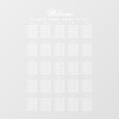 25 zitplaatskaart transparant wit schrift raamsticker (Vel)