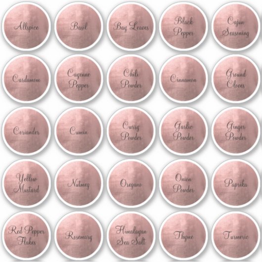 25 Zwarte en Roos Gold Circle Spice Sticker (Voorkant)
