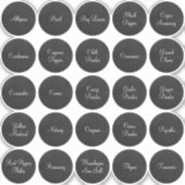 25 Zwarte en Witte Cirkelkruiden Sticker (Voorkant)