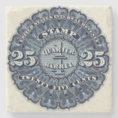 25c Beer Revenue Stamp USA Stenen Onderzetter (Voorkant)