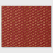 25e (25e) keer rood, Faux Gold Cadeaupapier (Vlak)
