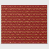 25e (25e) keer rood, Faux Gold Cadeaupapier (Vlak)