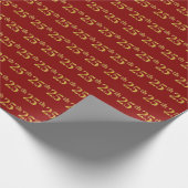 25e (25e) keer rood, Faux Gold Cadeaupapier (Hoek)