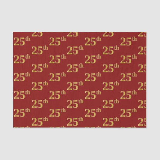 25e (25e) keer rood, Faux Gold Tissuepapier (Voorkant)