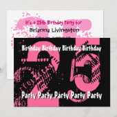 25e- 29e roze en zwarte feestdagTemplate Kaart (Voorkant / Achterkant)