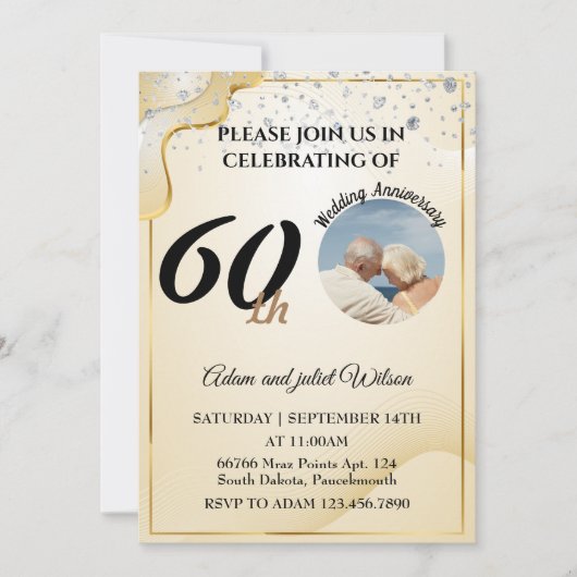 25e 40e 10e 75e 60e trouwdag kaart (Voorkant)