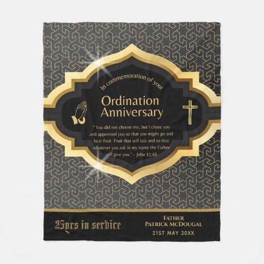 25e 50e ELKE Priester Priesterswijding Jubileum Ca Fleece Deken (Voorkant)