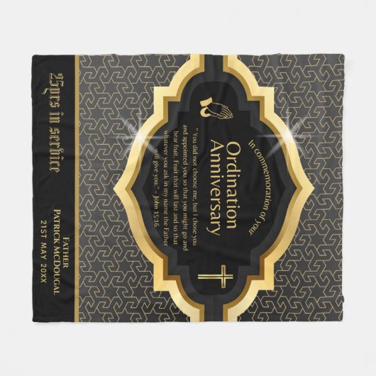 25e 50e ELKE Priester Priesterswijding Jubileum Ca Fleece Deken (Voorkant (Horizontaal))