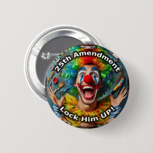 25e amendement clown ronde button 5,7 cm (Voorkant /achterkant)