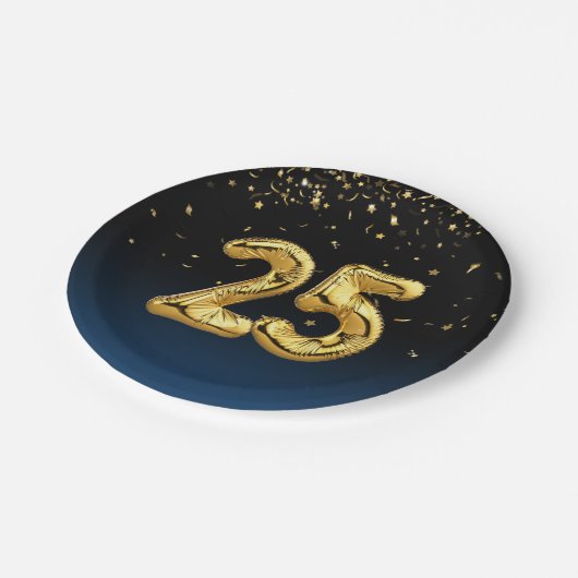 25e ballonnen en Bord van Confetti (Gekanteld)