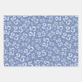25e Birthday Blue Random Number Pattern 25 Inpakpapier Vel (Voorkant)