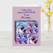 25e BIrthday Kaart - Rozen Cadeaubox - GRAPPIG (Gele Bloem)