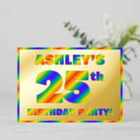 25e Birthday Party — Fun, regenboogspectrum "25"