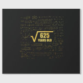 25e Birthday Square Root van 625 25 jaar oud Cadeaupapier (Vlak)