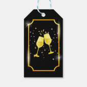 25e Black Gold Wedding Jubileum Modern Heart Cadeaulabel (Achterkant)