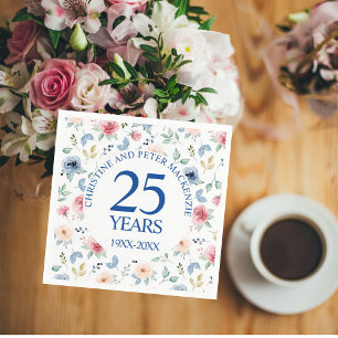 25e bruiloft Blush Rozen Jubileum Servet