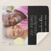 25e bruiloft fotokoppel elegant sherpa deken (Voorkant (horizontaal))