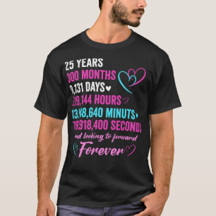 25e bruiloft Jubileum 25 jaar huwelijk paar T-shirt